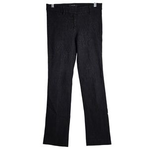 S&D Black Paisley Pattern Straight Leg Pants Women's Size 4